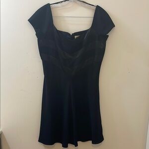 Vintage Ann Taylor Square Neck Black Minidress, Size 14